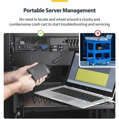 KVM Console to USB 2.0 Portable Laptop Crash Cart Adapter, Compact Notebook/Netbook KVM to USB Portable KVM Console, TAA