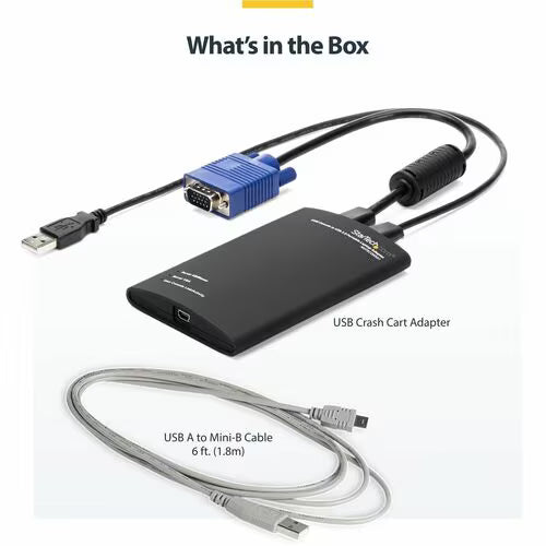 KVM Console to USB 2.0 Portable Laptop Crash Cart Adapter, Compact Notebook/Netbook KVM to USB Portable KVM Console, TAA