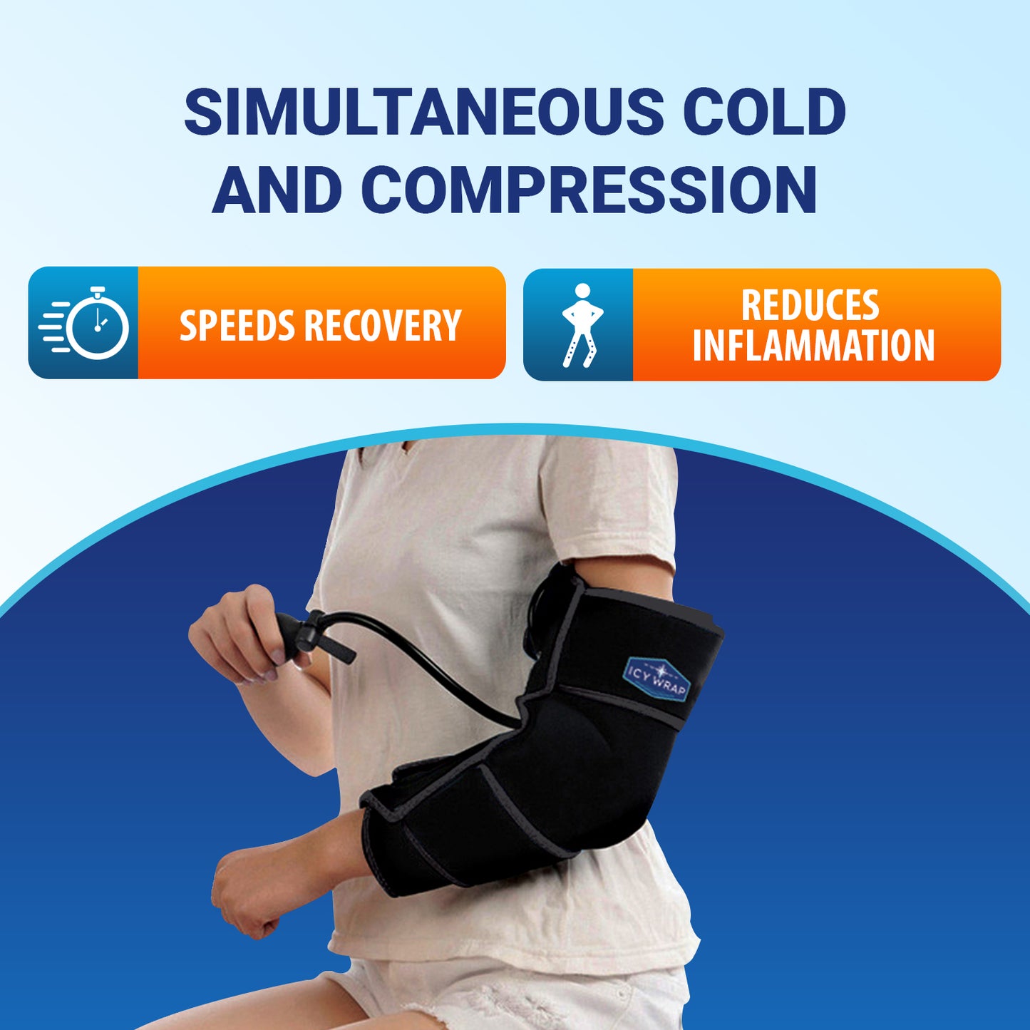 Icy Wrap Cold Pack Compression Wrap for Elbow and Arm