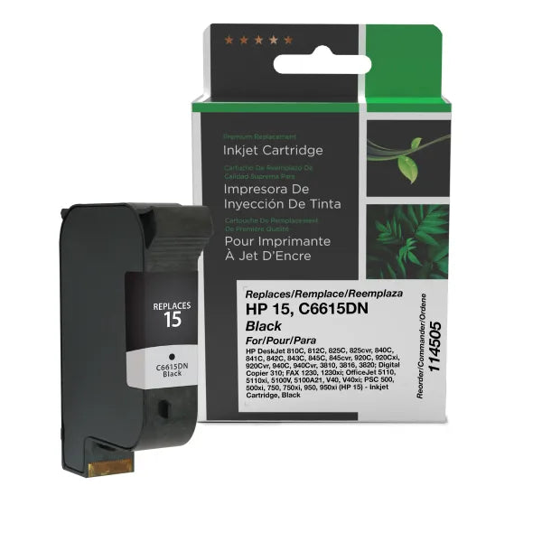 Remanufactured HP 15 Inkjet Cartridge