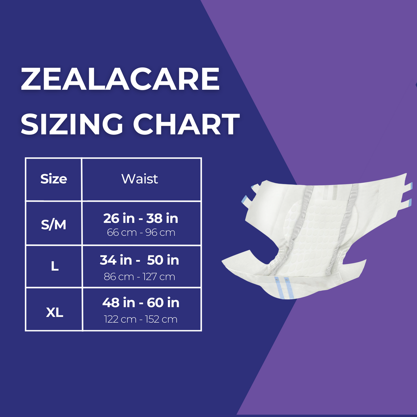 SMART Adult Size Briefs - Incontinence Briefs by Zealacare (Sensor Sold Separately)